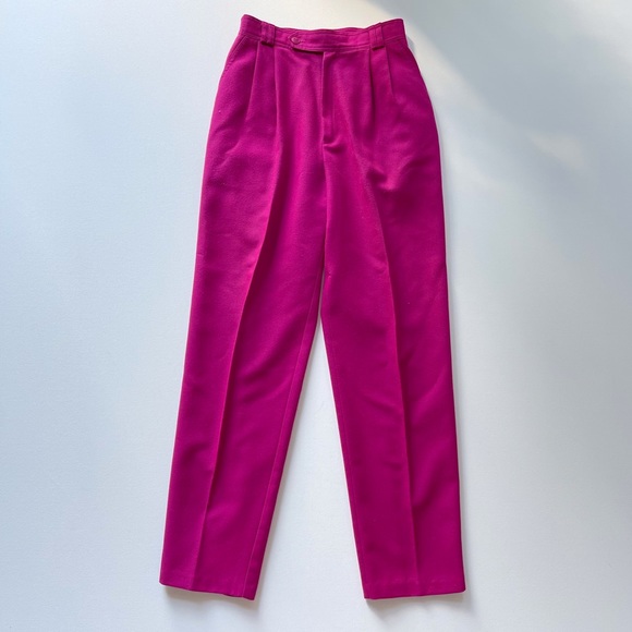 Vintage Pants - Vintage Magenta High Rise Pleat Front Pants xs s